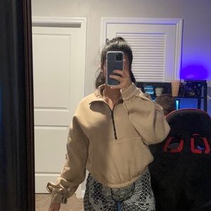 Half zip bunched sweater